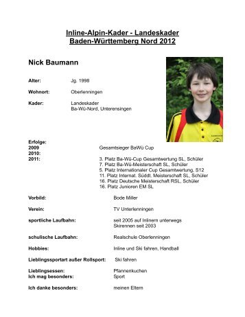 Inline-Alpin-Kader - Landeskader Baden-WÃƒÂ¼rttemberg Nord 2012 ...