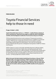 Full press release for download - Toyota Financial Services