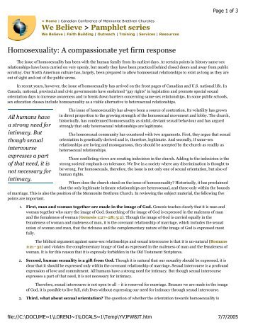 Homosexuality: A compassionate yet firm response - Loren L. Johns