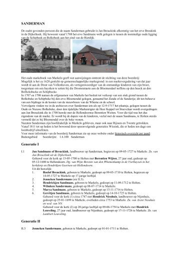 SANDERMAN Generatie I Generatie II - De Hofmarken
