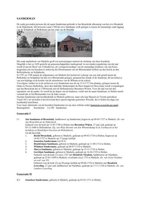 SANDERMAN Generatie I Generatie II - De Hofmarken