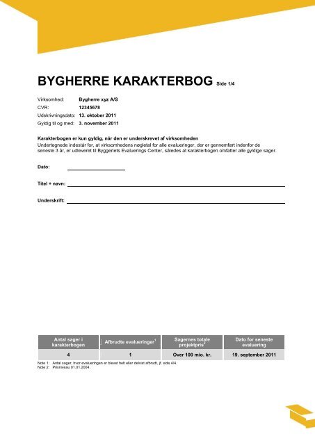 BYGHERRE KARAKTERBOG Side 1/4 - Byggeriets Evaluerings ...