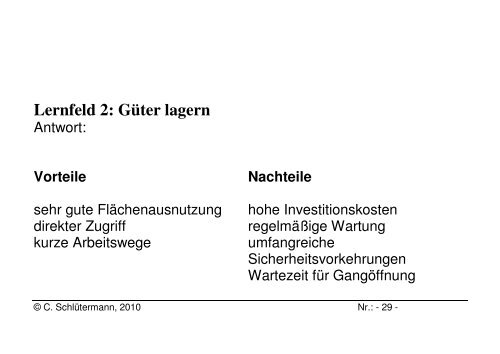 Lernfeld 2: GÃ¼ter lagern