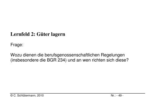 Lernfeld 2: GÃ¼ter lagern