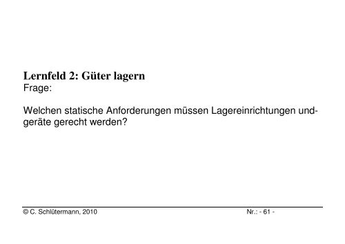 Lernfeld 2: GÃ¼ter lagern