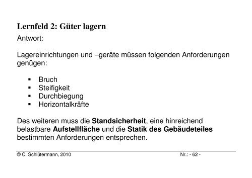 Lernfeld 2: GÃ¼ter lagern