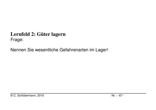 Lernfeld 2: GÃ¼ter lagern