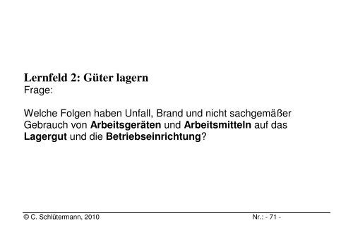 Lernfeld 2: GÃ¼ter lagern