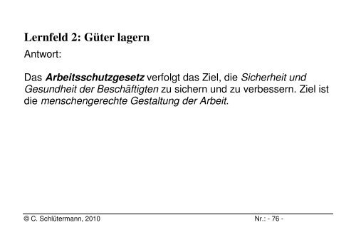 Lernfeld 2: GÃ¼ter lagern