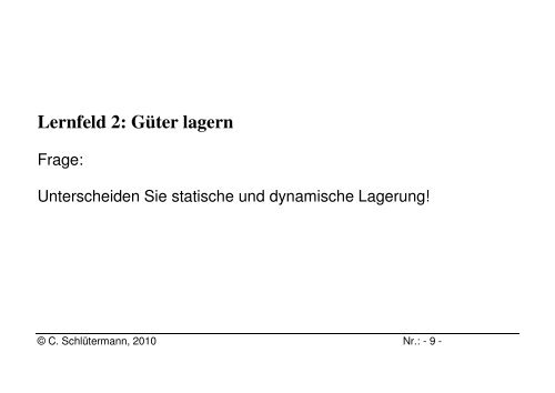 Lernfeld 2: GÃ¼ter lagern