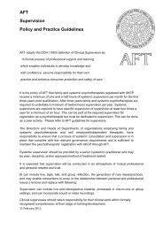 Clinical supervision policy - AFT