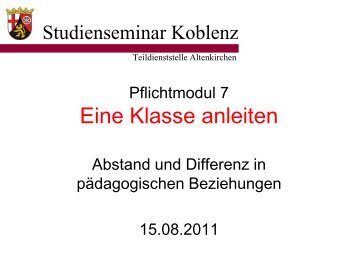 Eine Klasse anleiten PPT - Teildienststelle Altenkirchen