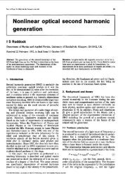 Nonlinear optical second harmonic generation