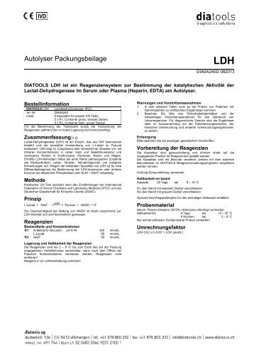 Packungsbeilage - diatools AG