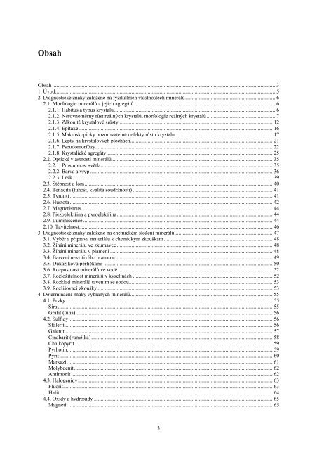 DETERMINAÄNÃ VLASTNOSTI MINERÃLÅ® - Katedra geologie UP