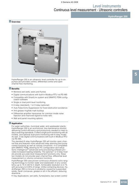 HydroRanger 200 datasheet.pdf - RS Hydro