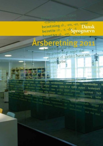 Ãrsberetning 2011 - Dansk SprognÃ¦vn