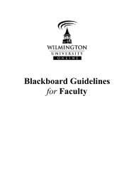 Blackboard Guidelines for Faculty - Wilmington University