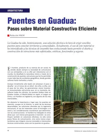 Arquitectura Puentes en Guadua - Revista El Mueble y La Madera