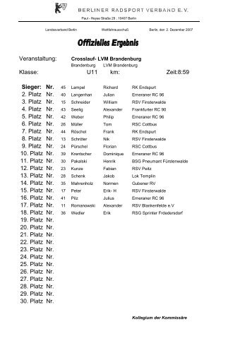 Offizielles Ergebnis - Mountain Bike Verein Berlin eV