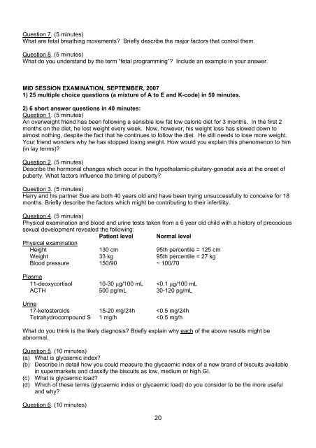 endocrine, reproductive and developmental physiology - School of ...