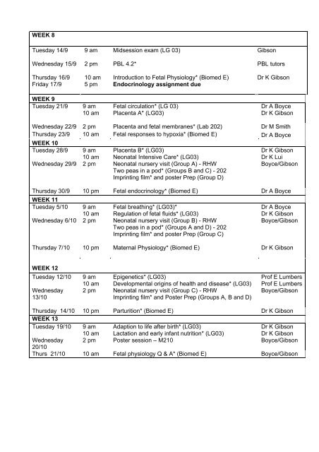 endocrine, reproductive and developmental physiology - School of ...