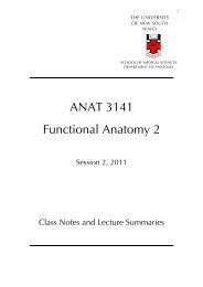 ANAT 3141 Functional Anatomy 2 - School of Medical Sciences