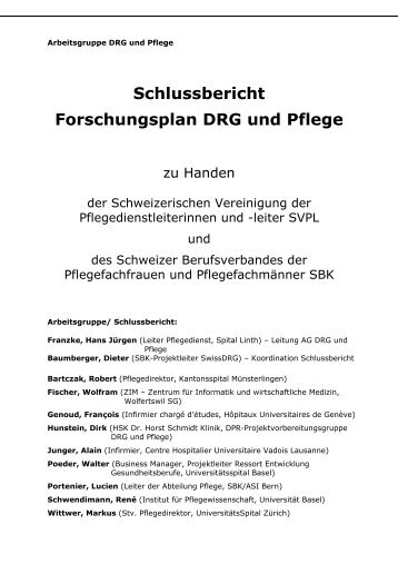 Schlussbericht Forschungsplan DRG und Pflege - Schweizer ...