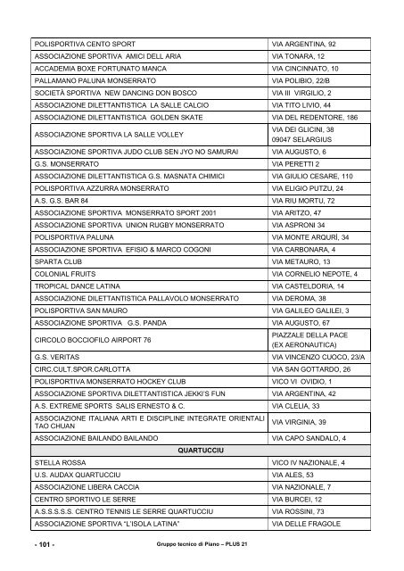 PLUS 21 anno 2010 - Aggiornamento - Sociale - Provincia di Cagliari