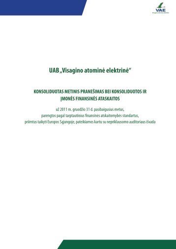 Konsoliduotas metinis praneÅ¡imas bei ... - Lietuvos energija