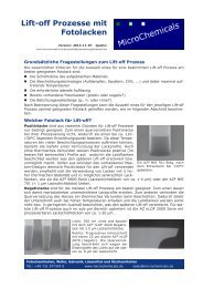 Lift-off Prozesse mit Fotolacken - MicroChemicals GmbH