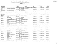 Properties Available For Claim By County - Kentucky State Treasury