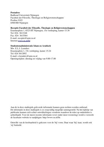Download hele studiegids (PDF) - Studiegidsen - Radboud ...