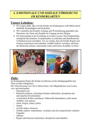 4. EMOTIONALE UND SOZIALE FÃRDERUNG IM KINDERGARTEN ...