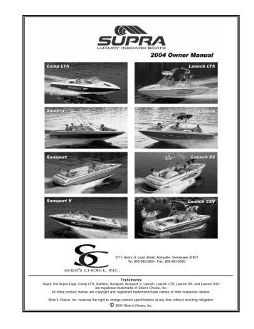 Supra Owner's Manual: 2004 (PDF) - Bakes Online