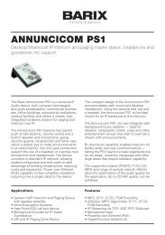Product Sheet Annuncicom PS1 V30 (PDF) - Barix