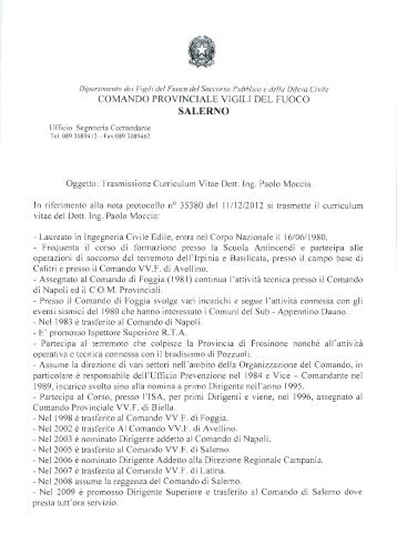 Moccia Paolo - Corpo Nazionale dei Vigili del Fuoco