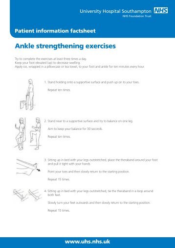 Ankle strengthening exercises - patient information