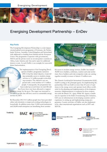 EnDev Factsheet - SDC Climate Change and Environment Network