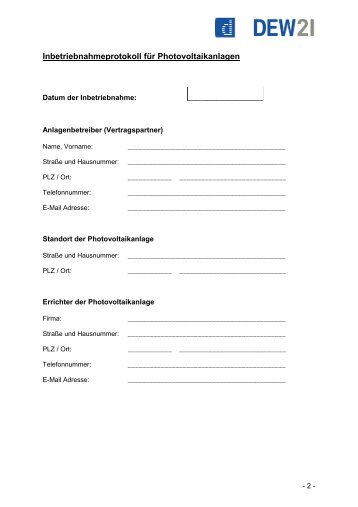 Inbetriebnahmeprotokoll für Photovoltaikanlagen.pdf - SHS Solar