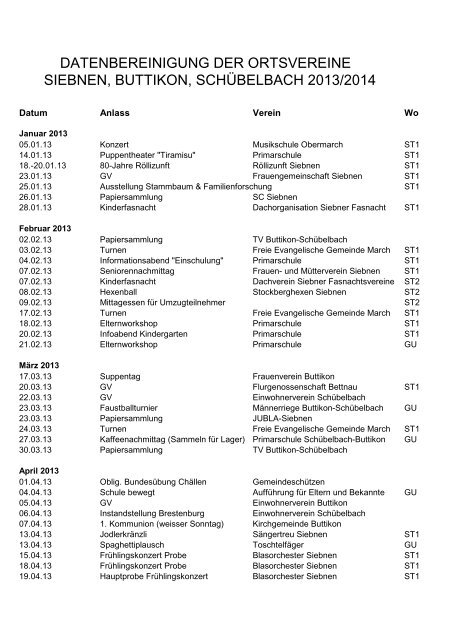 Kopie von datenbereinigung-2013-1 - Gemeinde SchÃ¼belbach