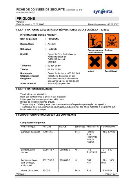 PRIGLONE - Syngenta