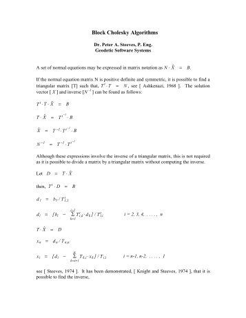 Block Cholesky Algorithms