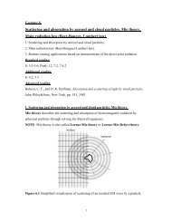 Scattering and absorption by aerosol and cloud particles. Mie theory ...