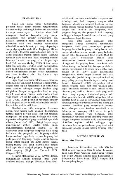 Crop Agro Vol.3 No.1 â Januari 2010 ANALISIS KORELASI DAN ...