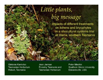 Lichens and bryophytes: little plants, big message