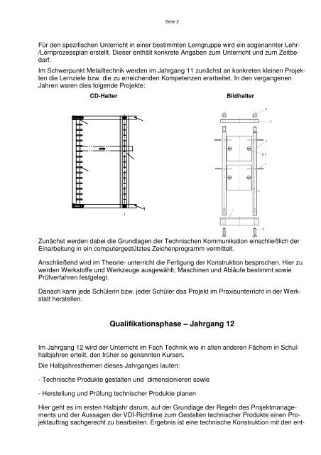 Technik / Schwerpunkt Metalltechnik Ziele und Inhalte ...