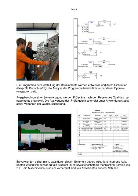 Technik / Schwerpunkt Metalltechnik Ziele und Inhalte ...