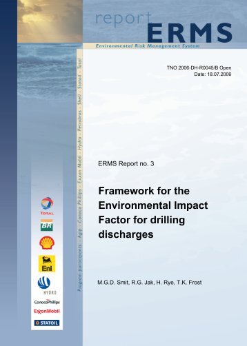 Framework for the Environmental Impact Factor for drilling ... - SINTEF