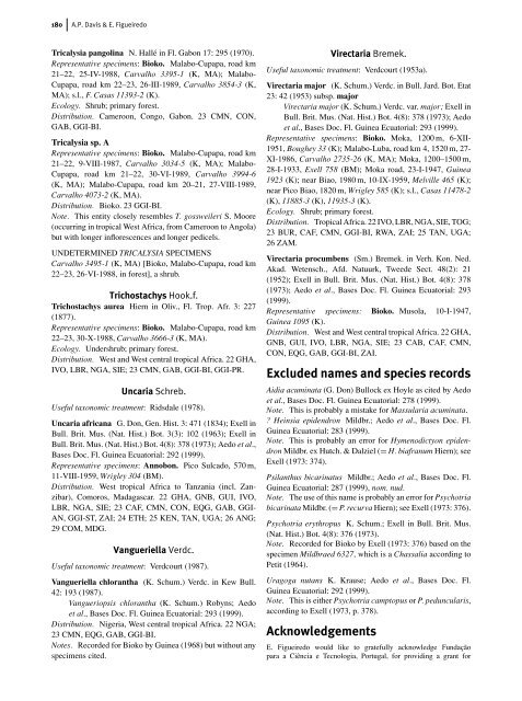 A checklist of the Rubiaceae (coffee family) of Bioko and Annobon ...